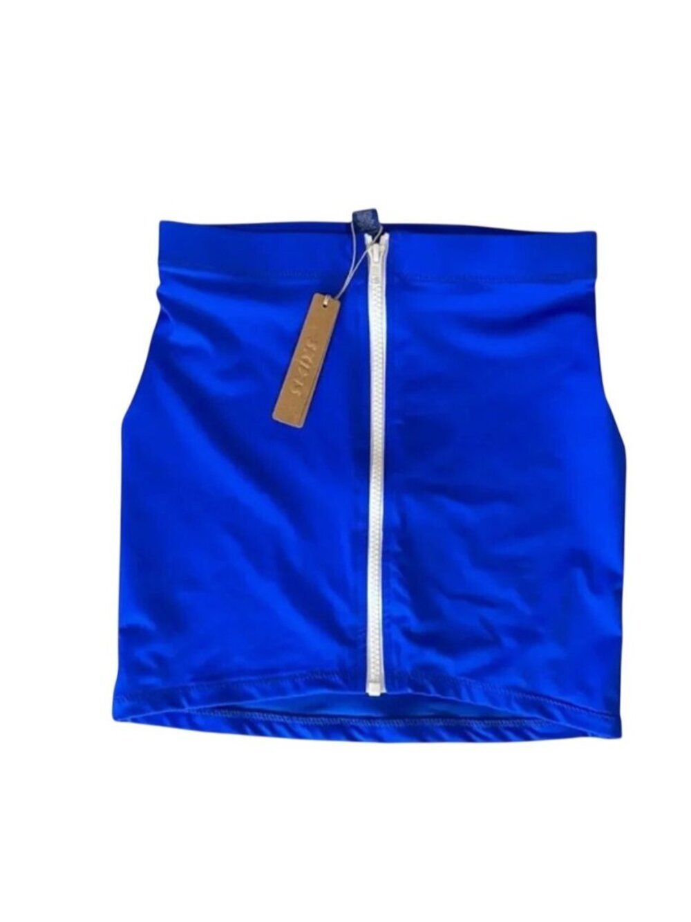 NWT SKIMS Sporty Zipper Swim Mini Skirt XS Cobalt Blue